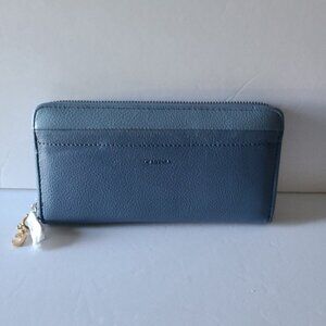 CARPISA EMMA LINE ZIP - AROUND WALLET- SOLID BLUE